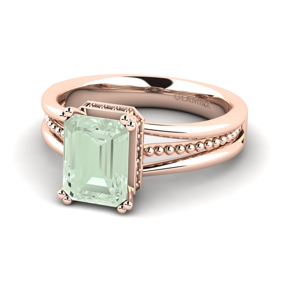 9k Rose Gold Green Amethyst Engagement Ring Maine