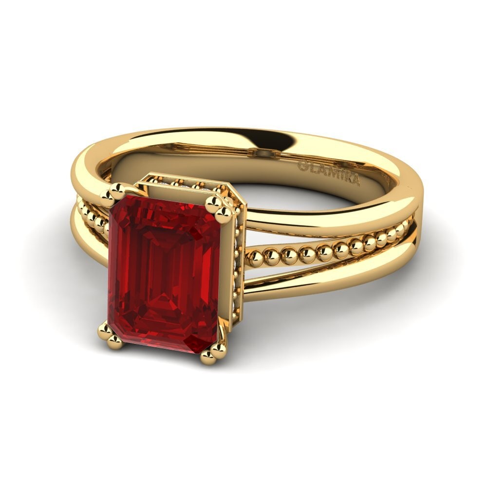 14k Oro Amarillo Anillo de compromiso Maine