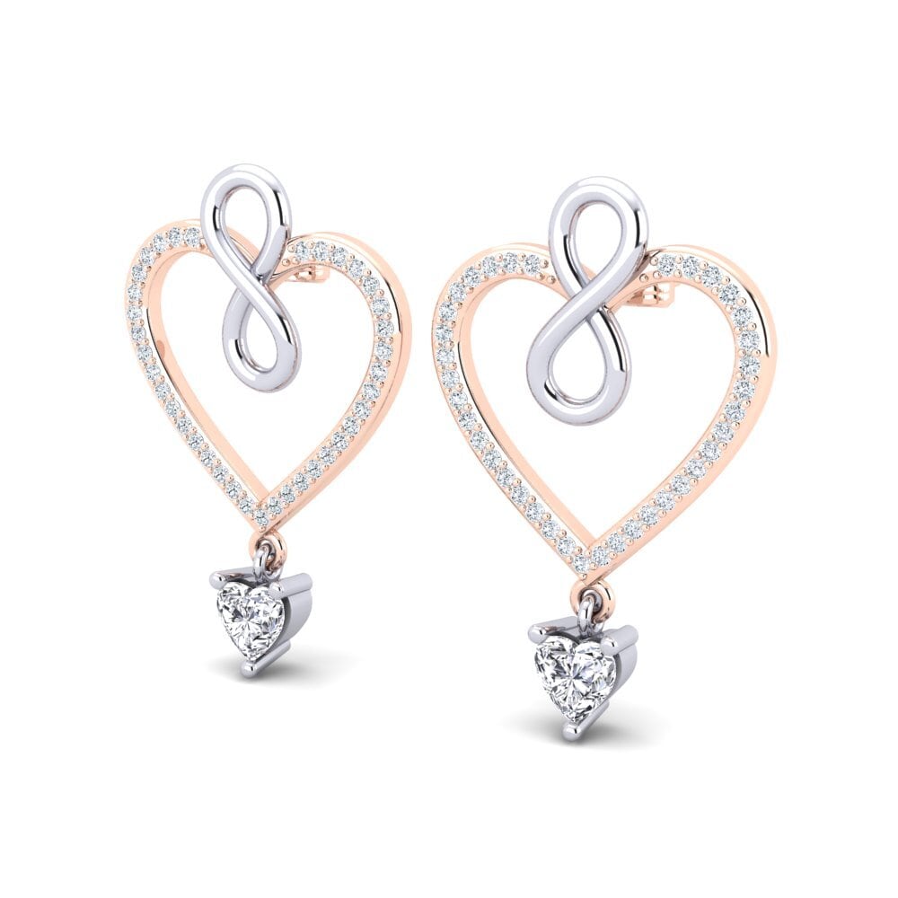 18k Oro Rosa & Blanco Pendiente de mujer Maire