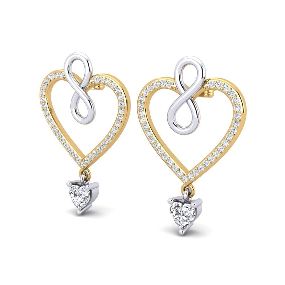 18k Oro Amarillo & Blanco Pendiente de mujer Maire