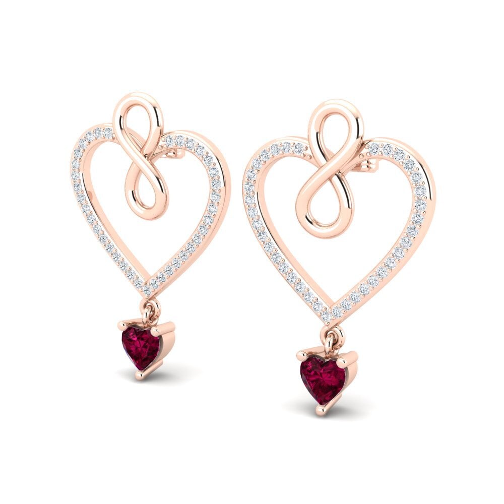 18ct Rose Gold Rhodolite Garnet Women's Earring Maire