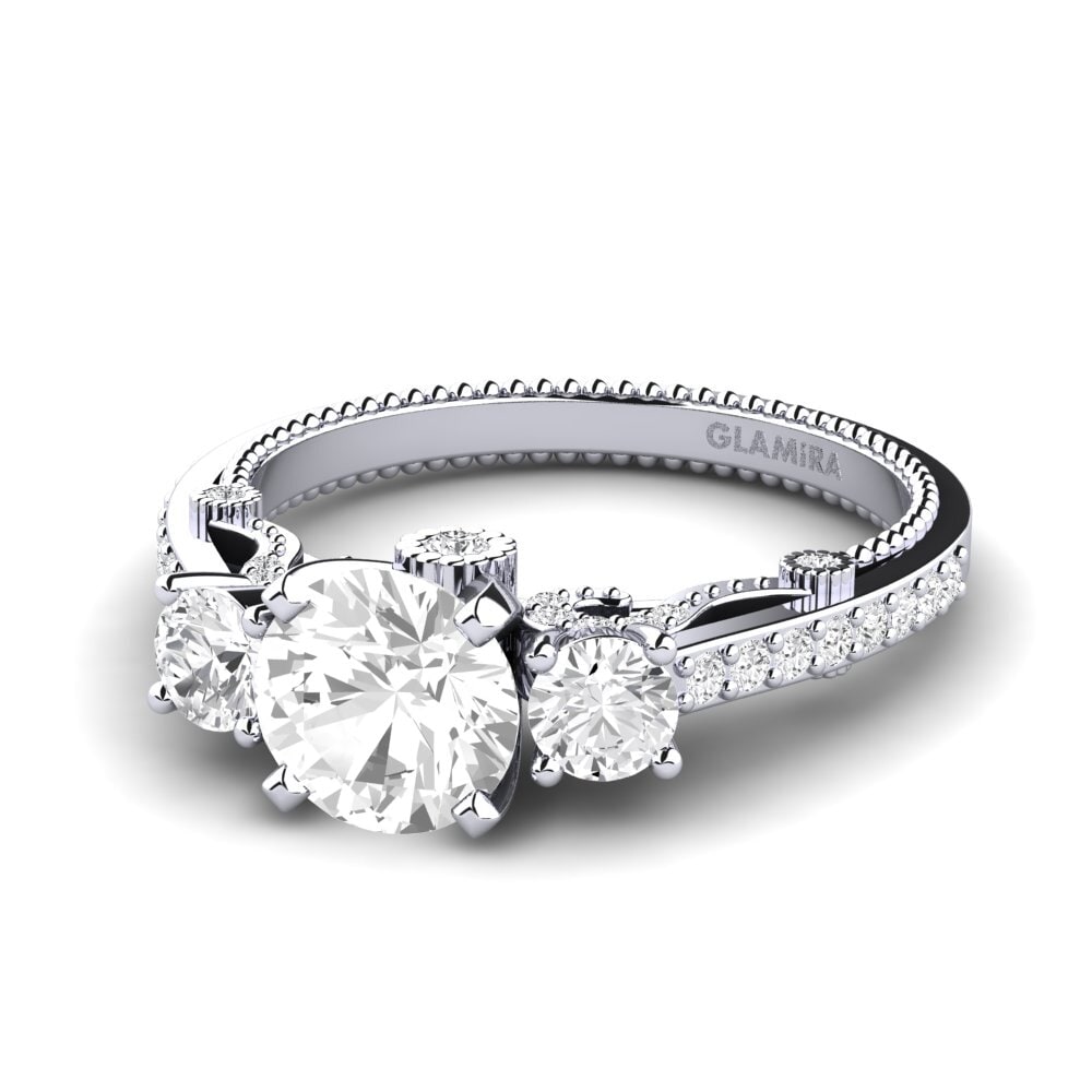 Zafiro blanco Anillo de compromiso Maitan