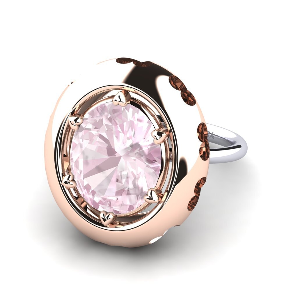 14ct Rose & White Gold Kunzite Ring Makadie