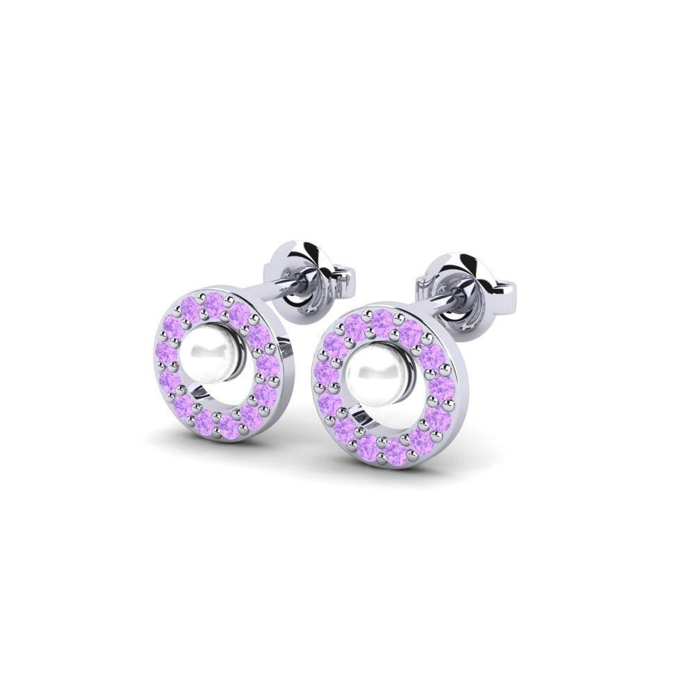 Weißgold 750 Amethyst Damen ohrring Makea