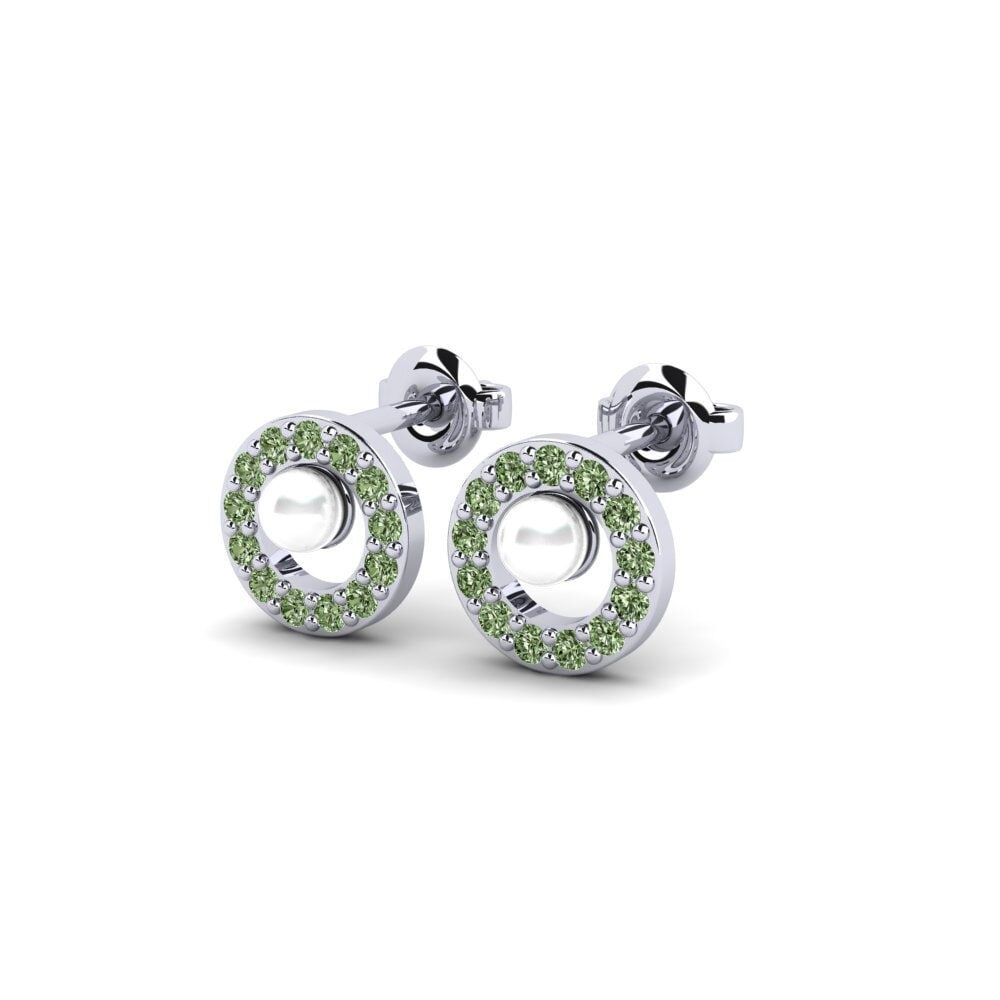950 Platin Grüner Diamant Damen ohrring Makea