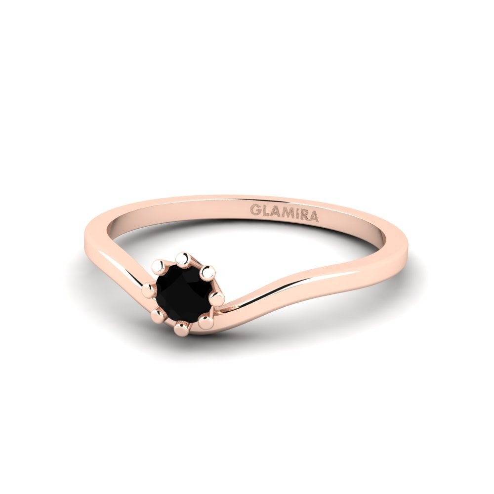 14ct Rose Gold Black Onyx Engagement Ring Makronissos