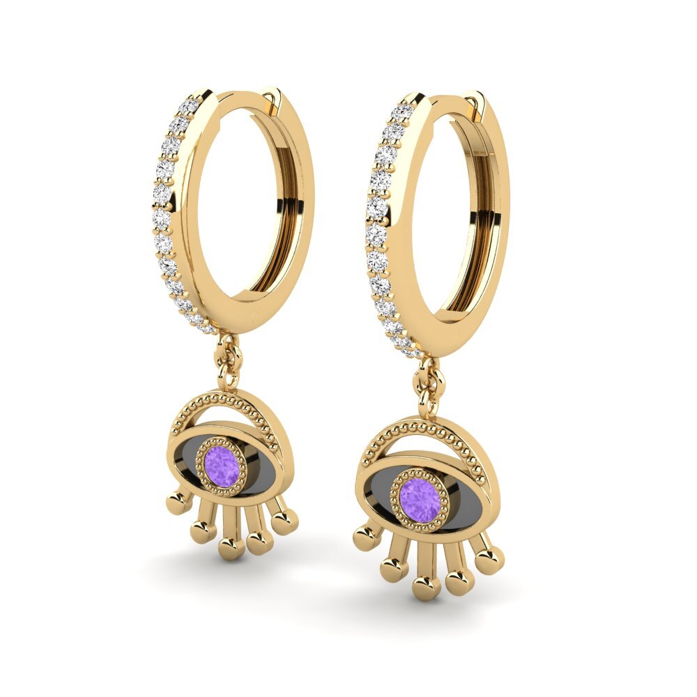 Améthyste Boucle d'oreille femme Malavita