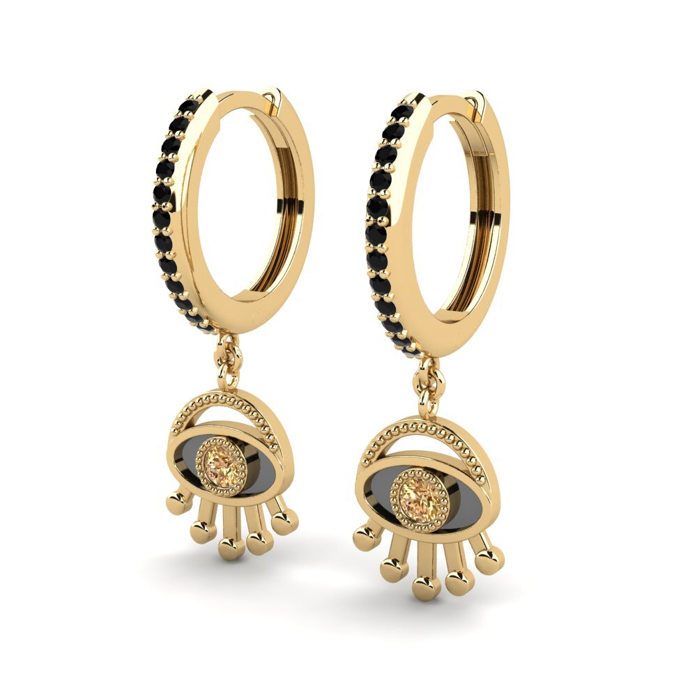 Diamant Brun Boucle d'oreille femme Malavita