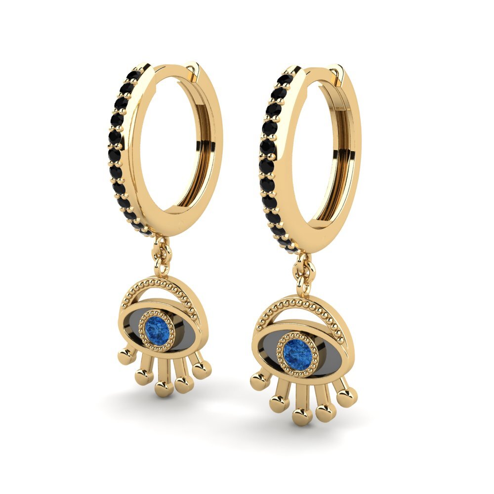 Zircone Bleu Foncé Boucle d'oreille femme Malavita