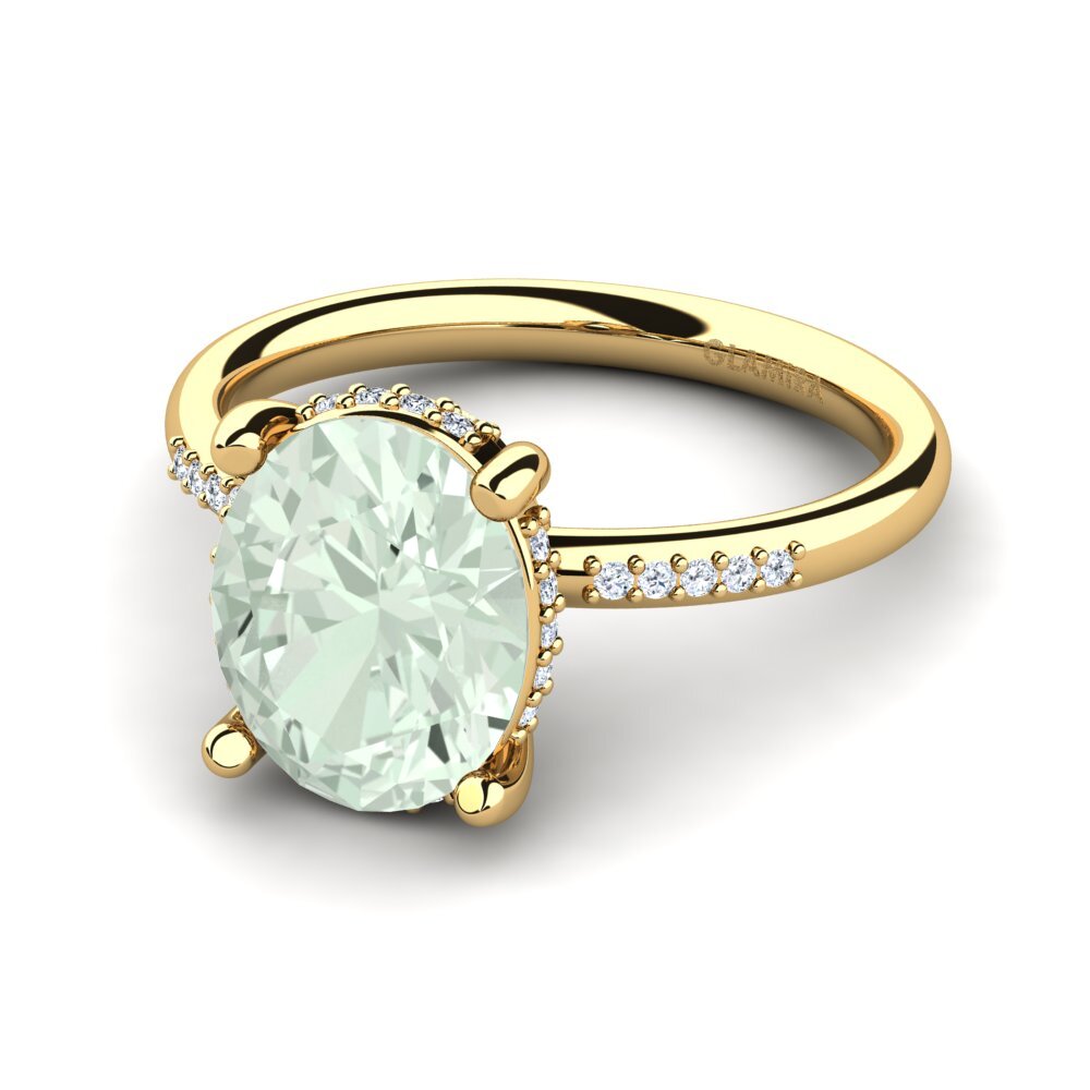 Green Amethyst Engagement Ring Malerie