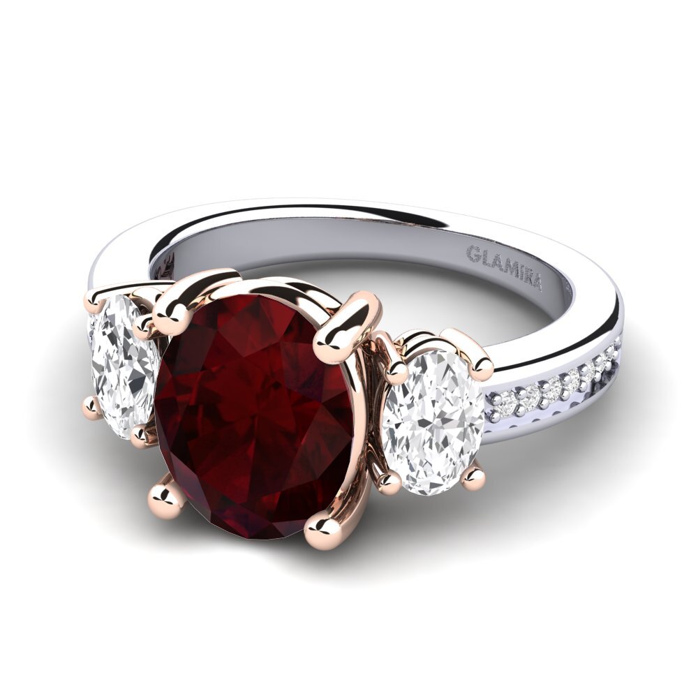 14k White & Rose Gold Garnet Engagement Ring Maletha