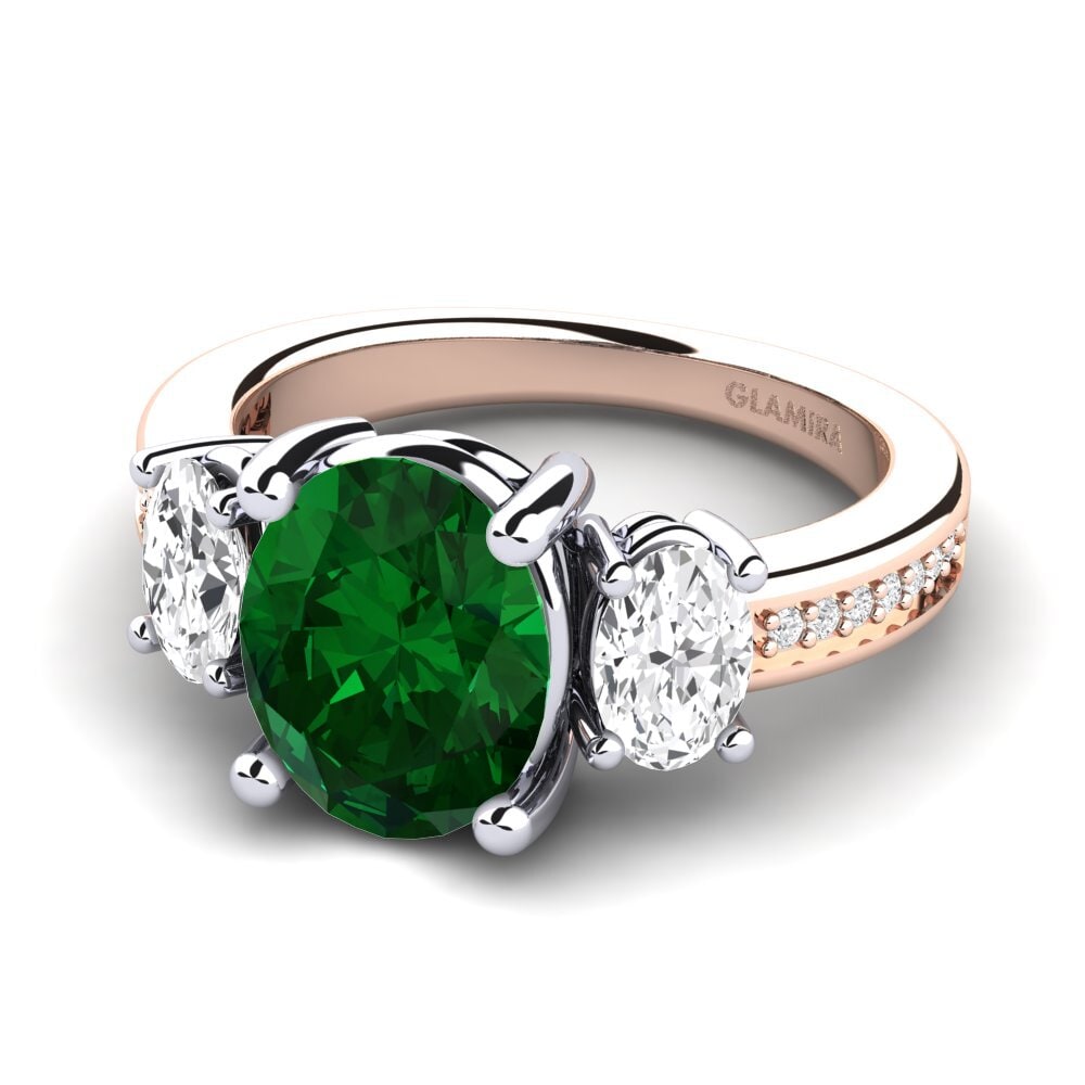 18ct Rose & White Gold Engagement Ring Maletha