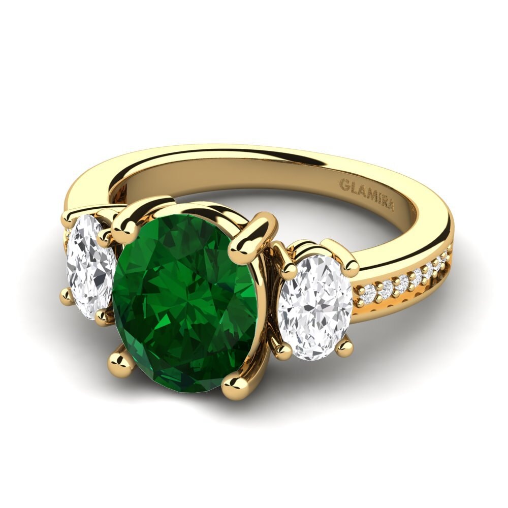 18k Oro Amarillo Anillo de compromiso Maletha
