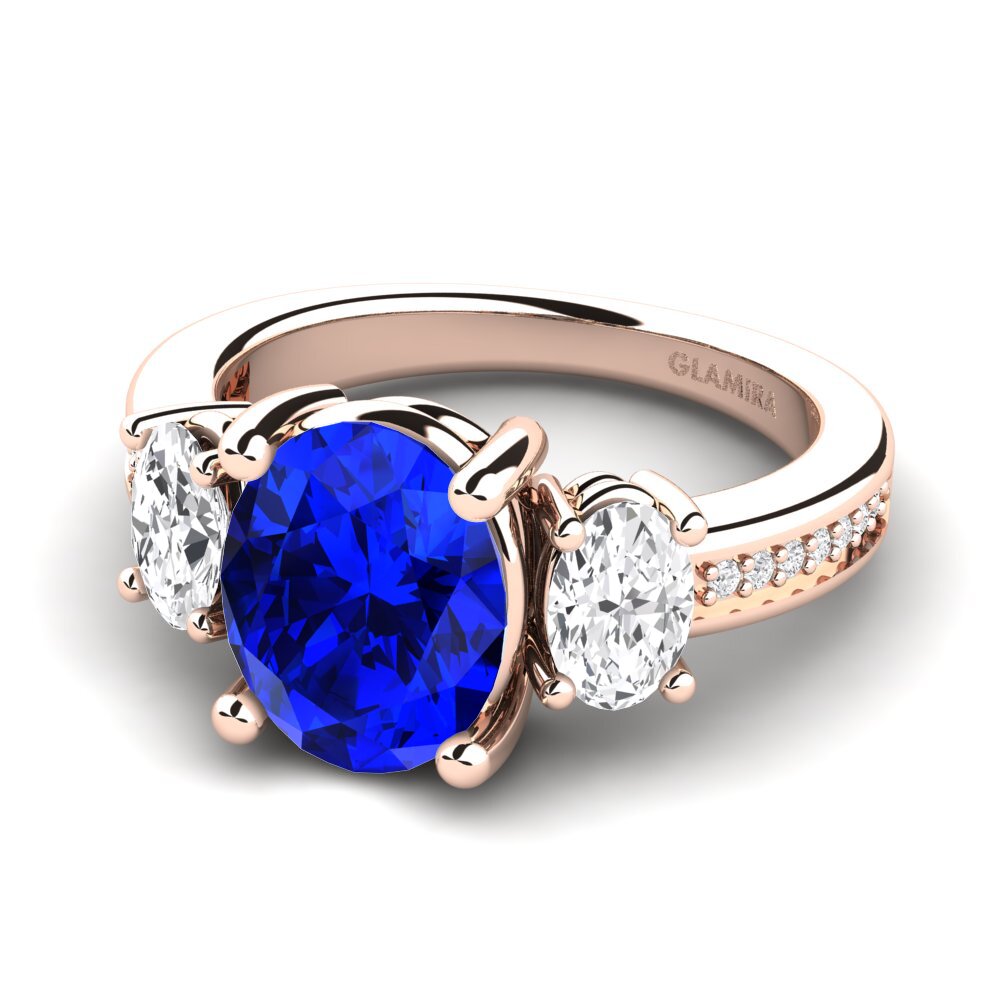 9k Rose Gold Sapphire (Lab Created) Engagement Ring Maletha