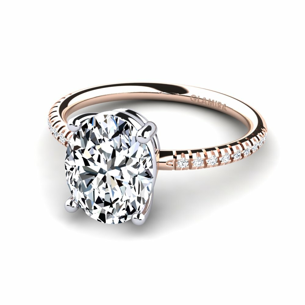 14k Rose & White Gold Engagement Ring Malgosia
