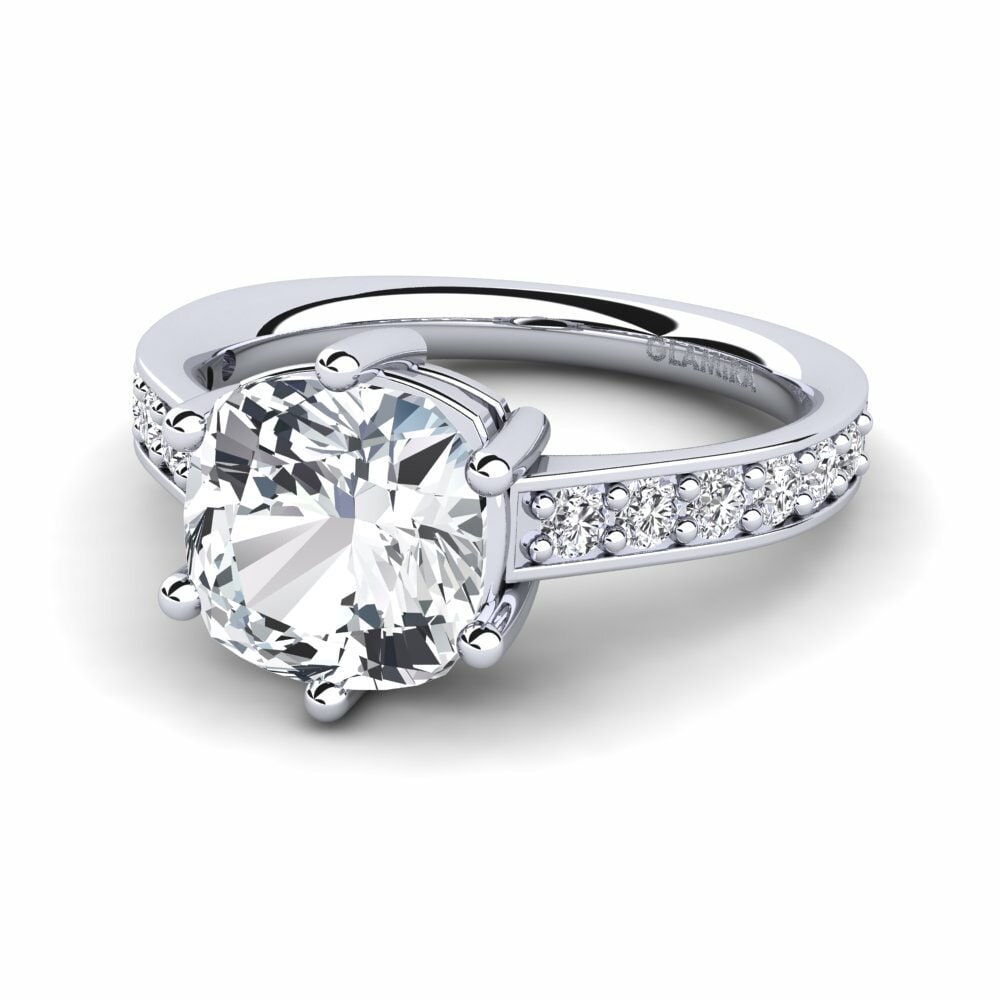 White Zircon Engagement Ring Malias