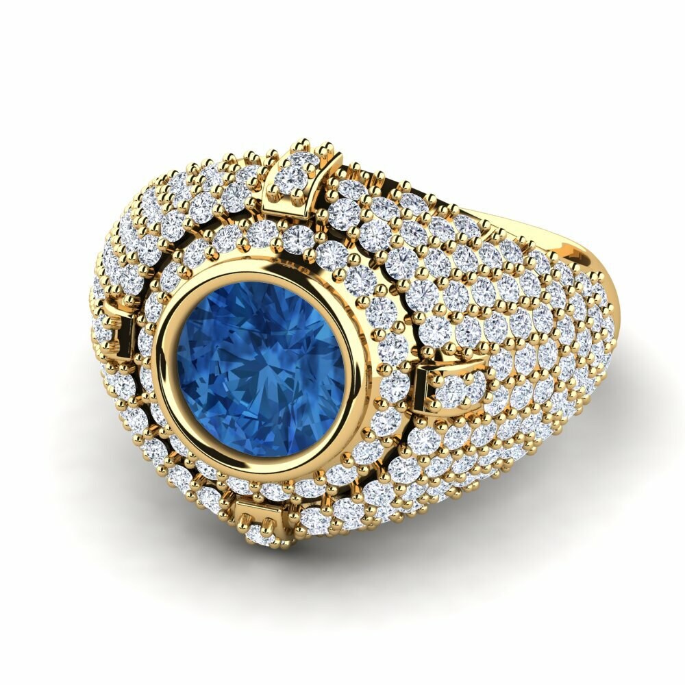 Zircone Bleu Foncé Bague Malick