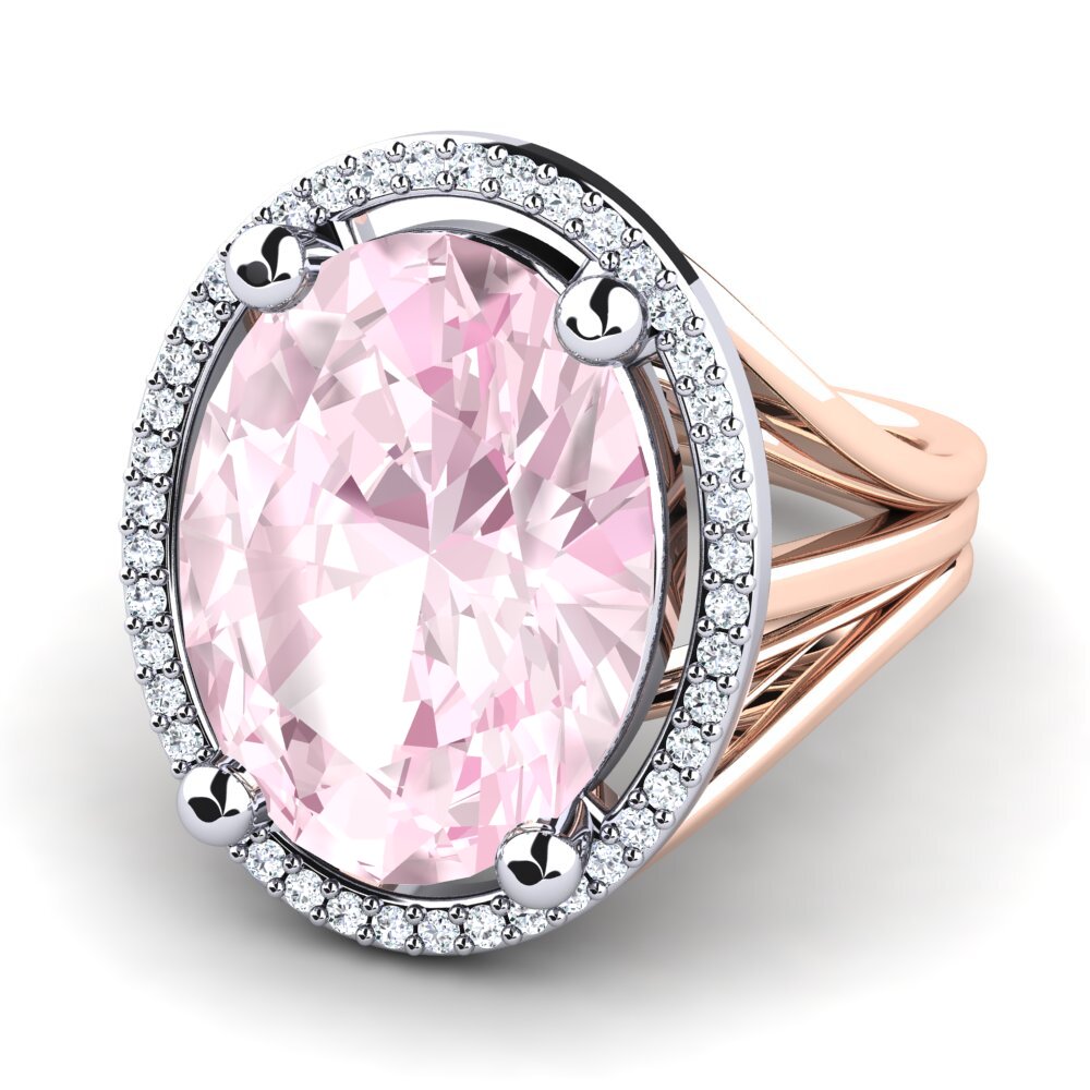 14ct Rose & White Gold Kunzite Ring Malison