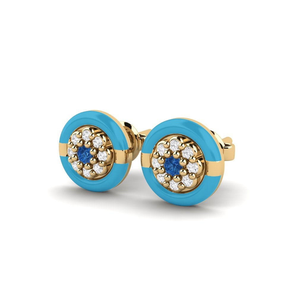 Zircone Bleu Foncé Boucle d'oreille femme Maliwanag