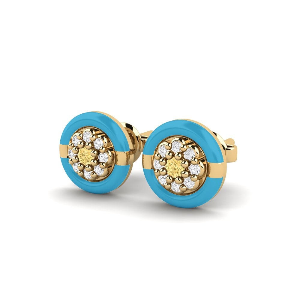 Diamant Jaune Boucle d'oreille femme Maliwanag