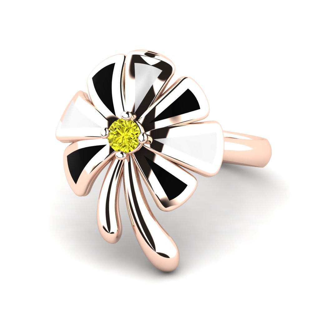 Diamante Amarillo Anillo Manasnan