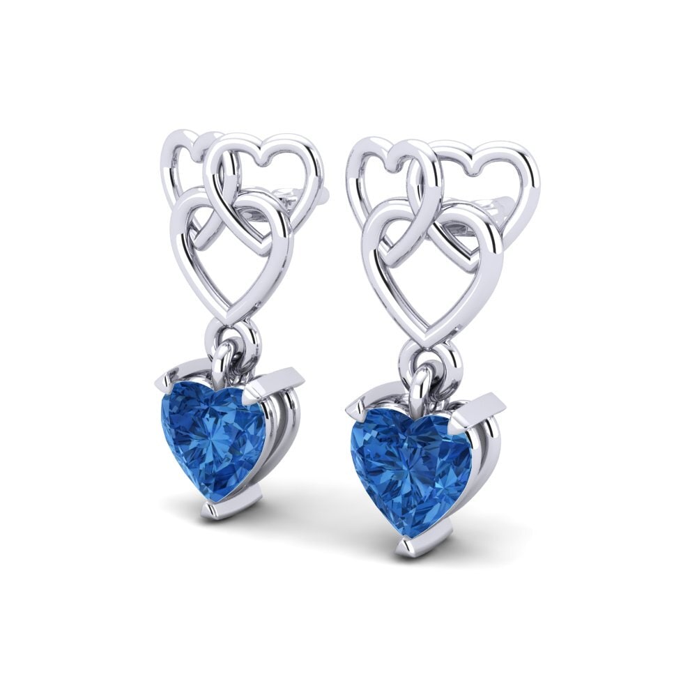 Corazón Circonita Azul Oscuro Pendiente de mujer Mandarin