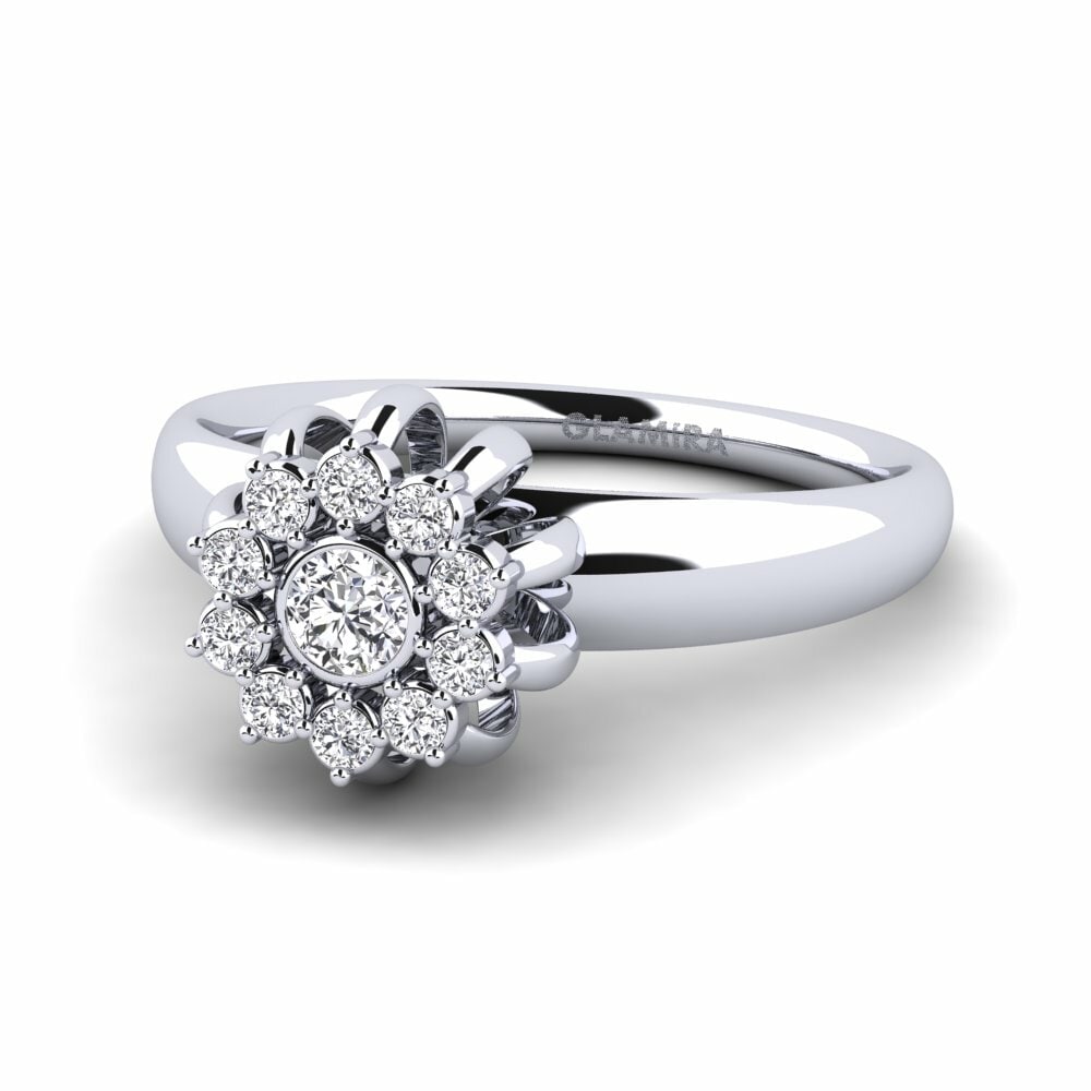 18k Oro Blanco Anillo Mandisa