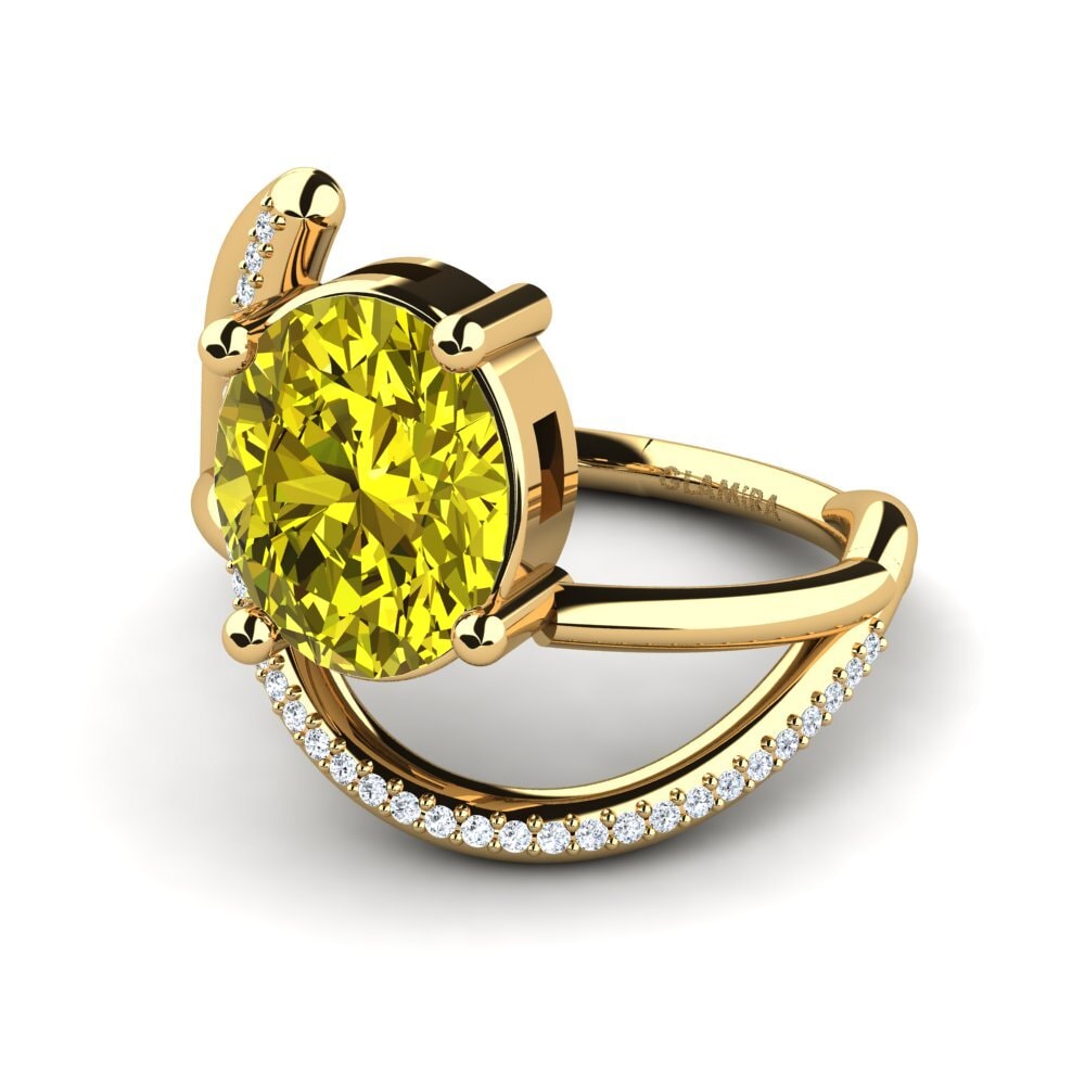 Diamante Amarillo Anillo de compromiso Mandria