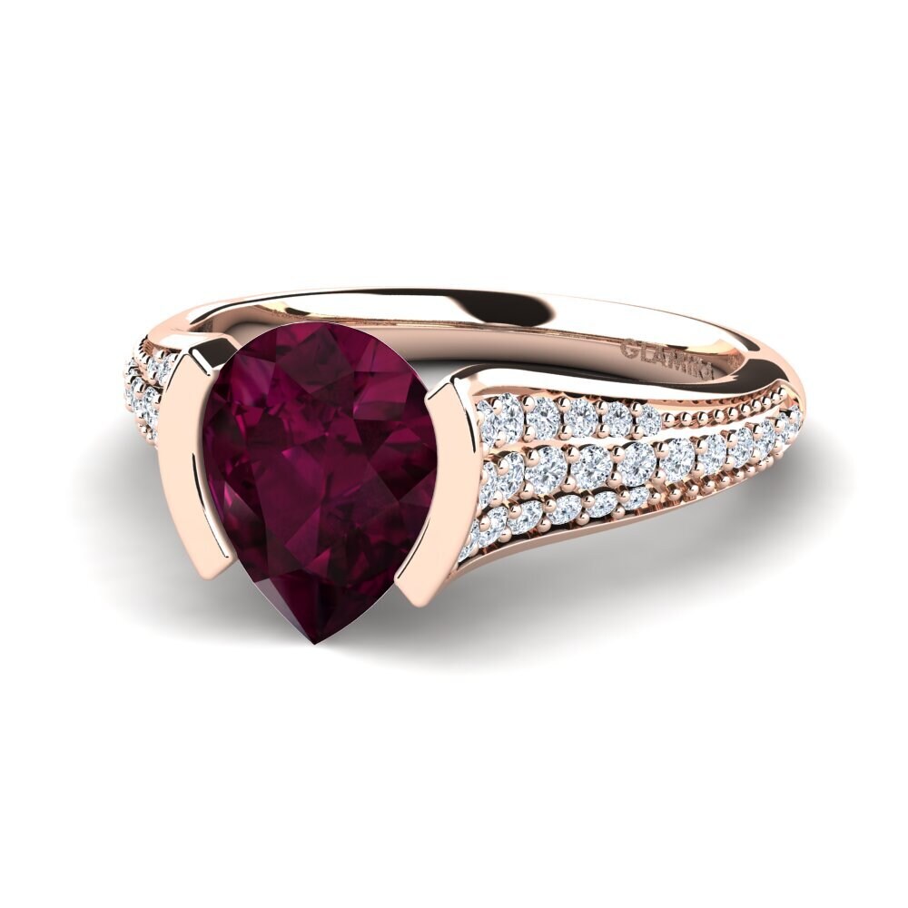 Granate Rhodolite Anillo de compromiso Mangabel