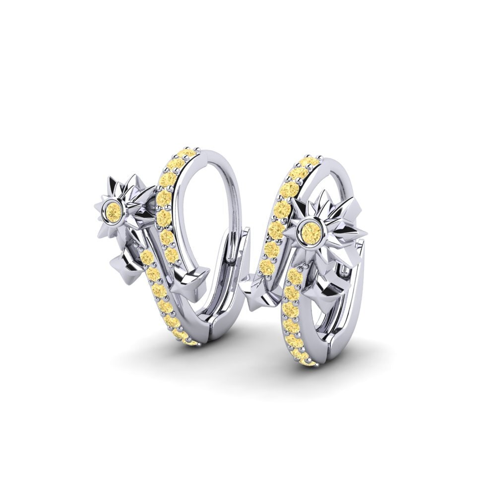Diamante Amarillo Pendiente de mujer Mangata