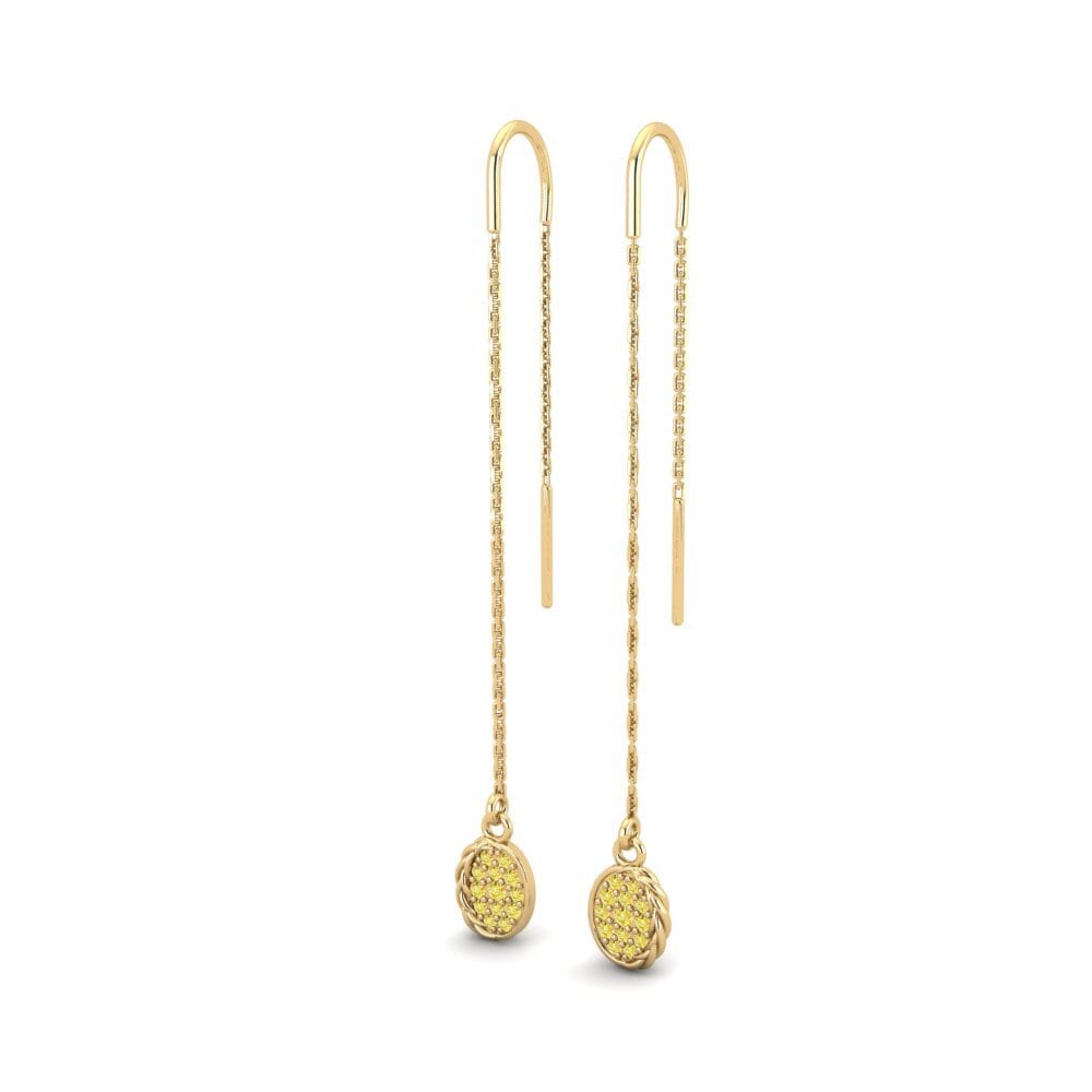 Saphir Jaune Boucle d'oreille femme Manifold - B