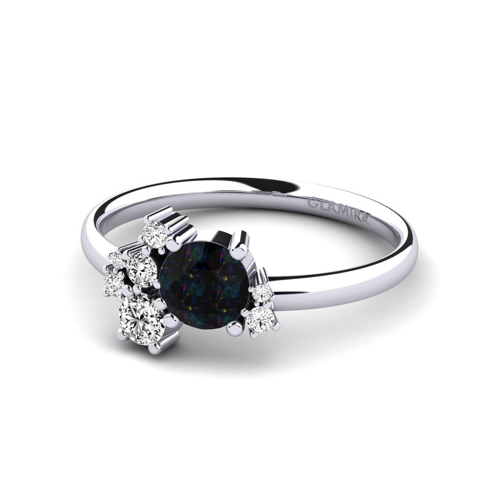 Black Opal Engagement Ring Manish