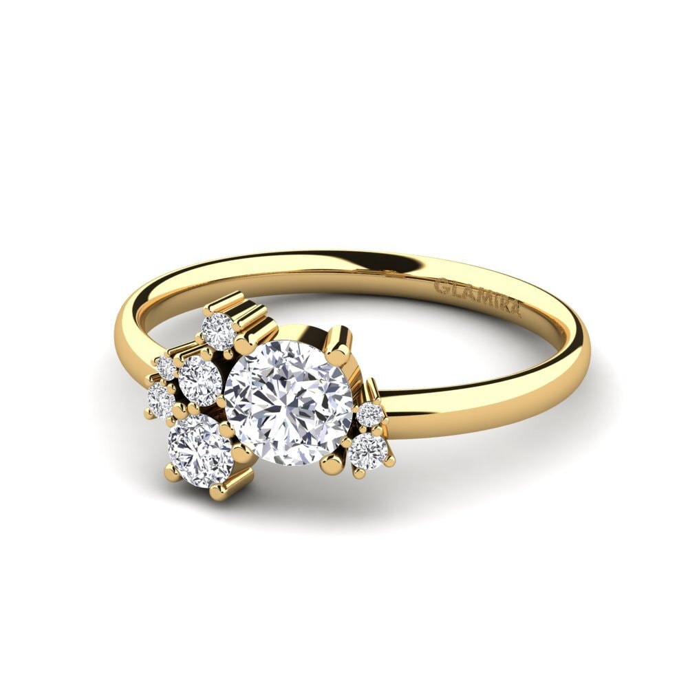 9k Oro Amarillo Anillo de compromiso Manish