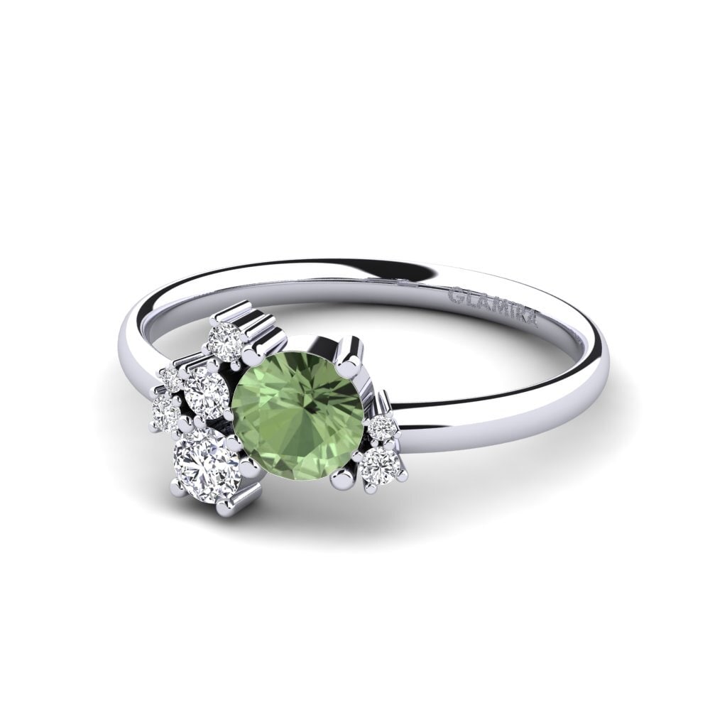 Zafiro Verde Anillo de compromiso Manish