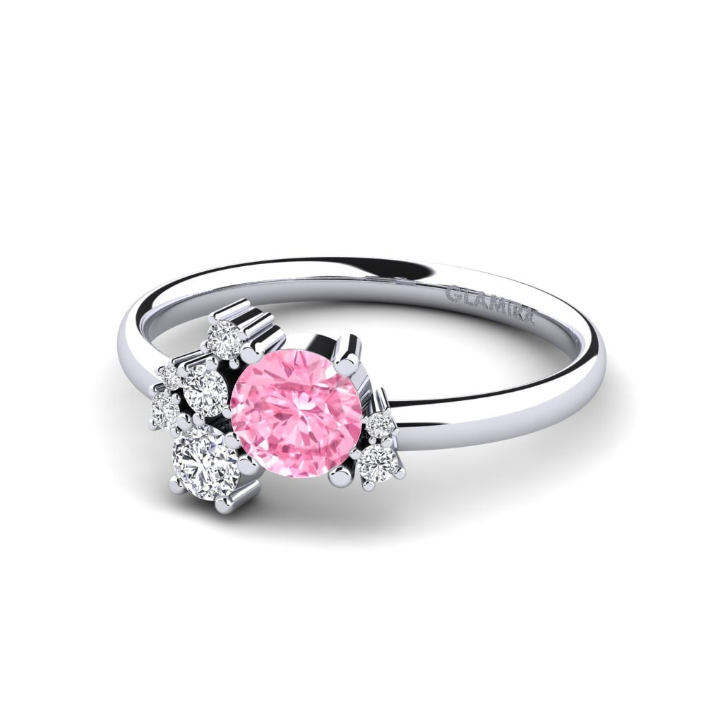 Zafiro Rosado Anillo de compromiso Manish