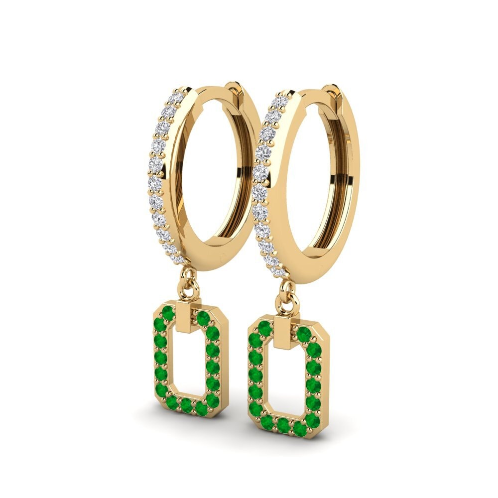 Émeraude Boucle d'oreille femme Maniwala