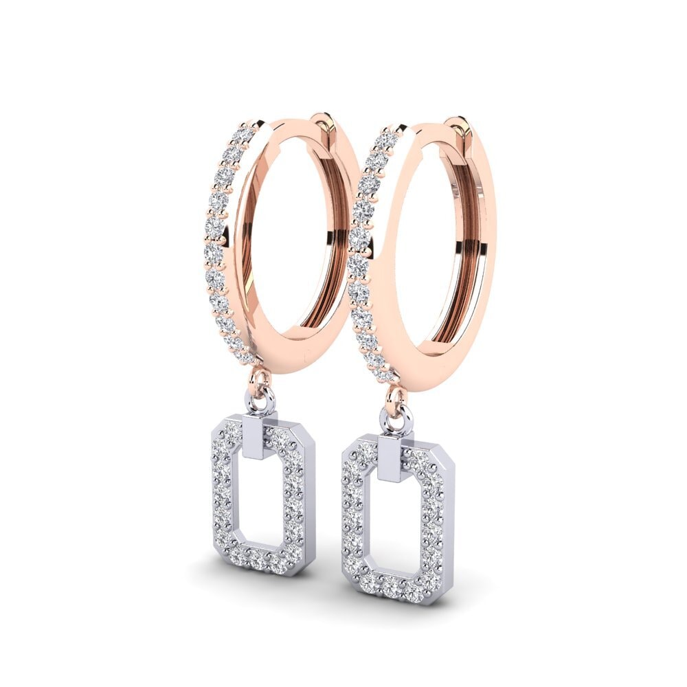 Vermelho & Branco-14K Brincos Feminino Maniwala
