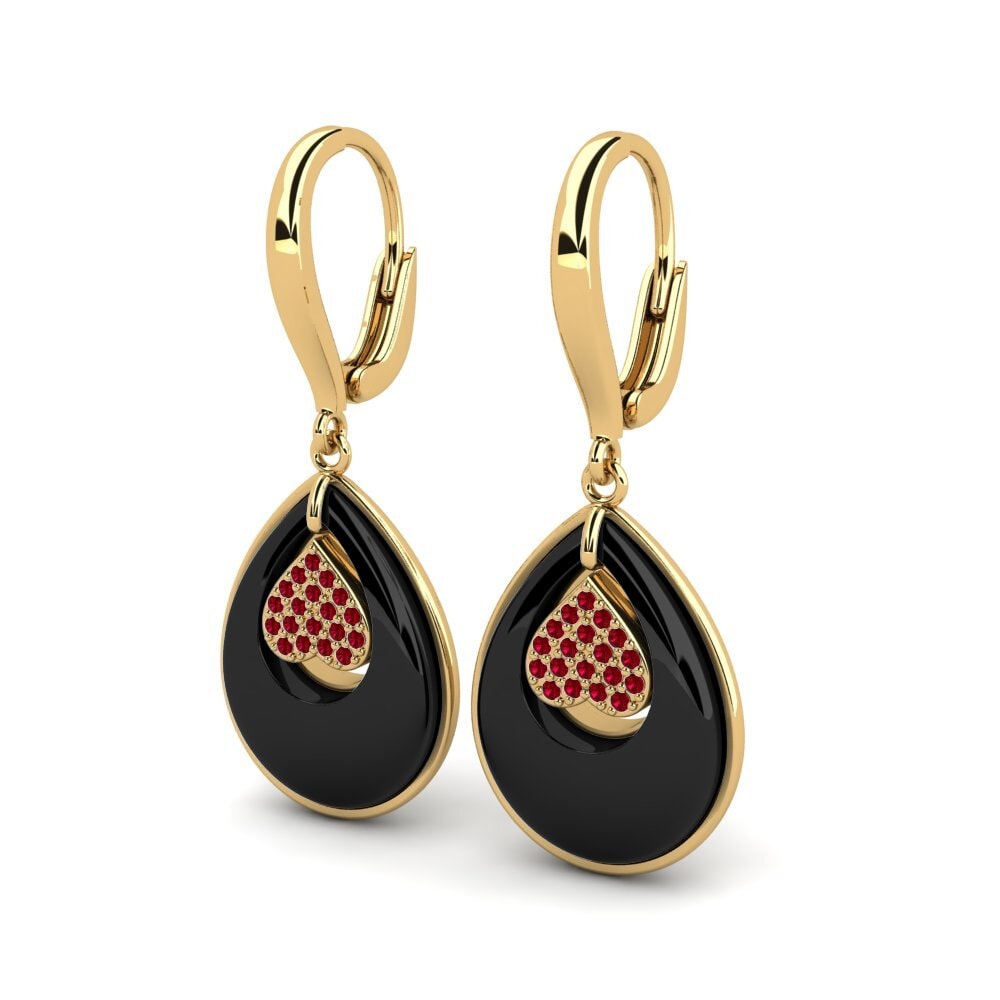 Zircônia Vermelha Brincos Feminino Manno