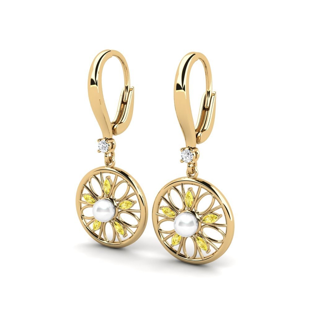 Yellow Sapphire Women's Earring Mannujar
