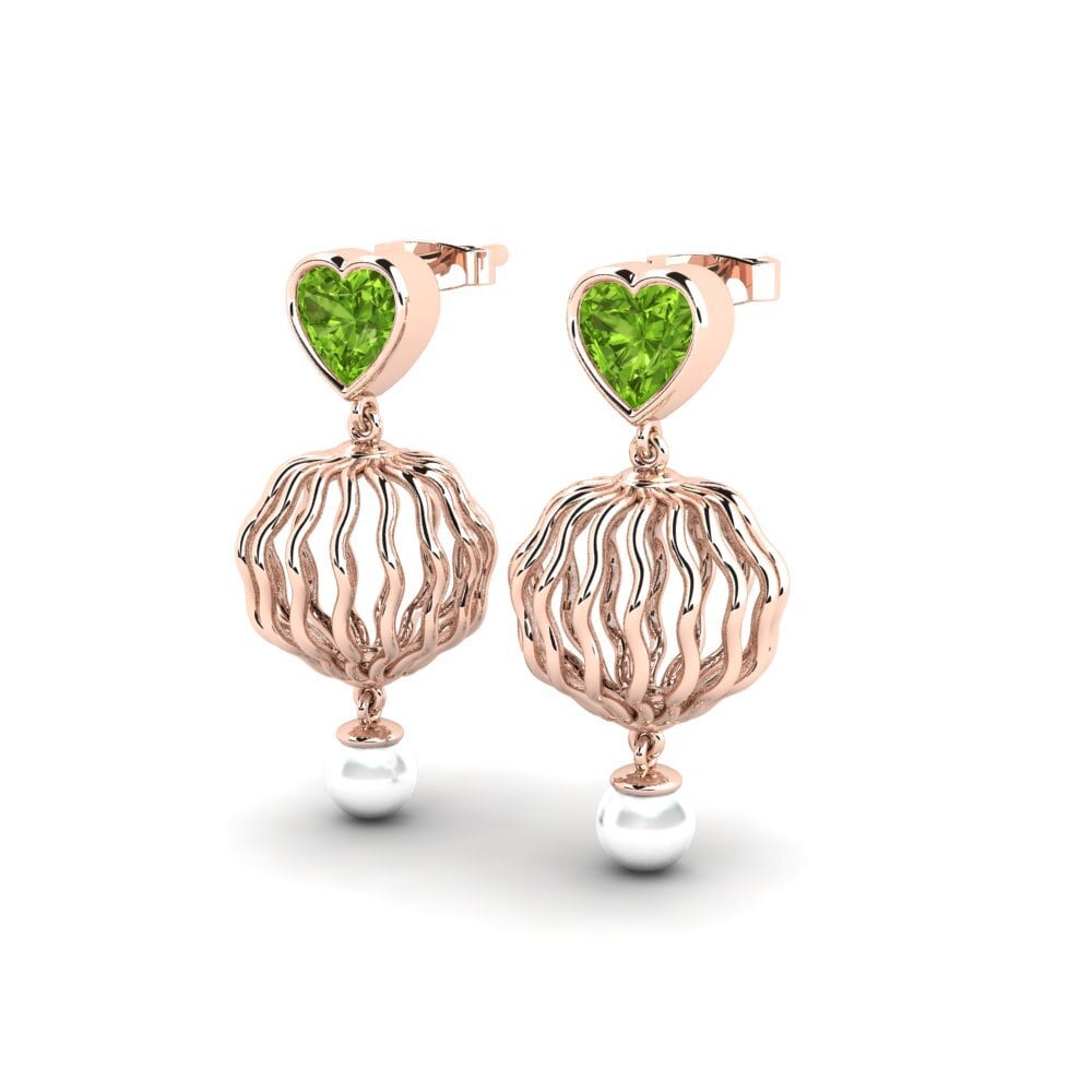 14k Oro Rosa Peridoto Pendiente de mujer Manta