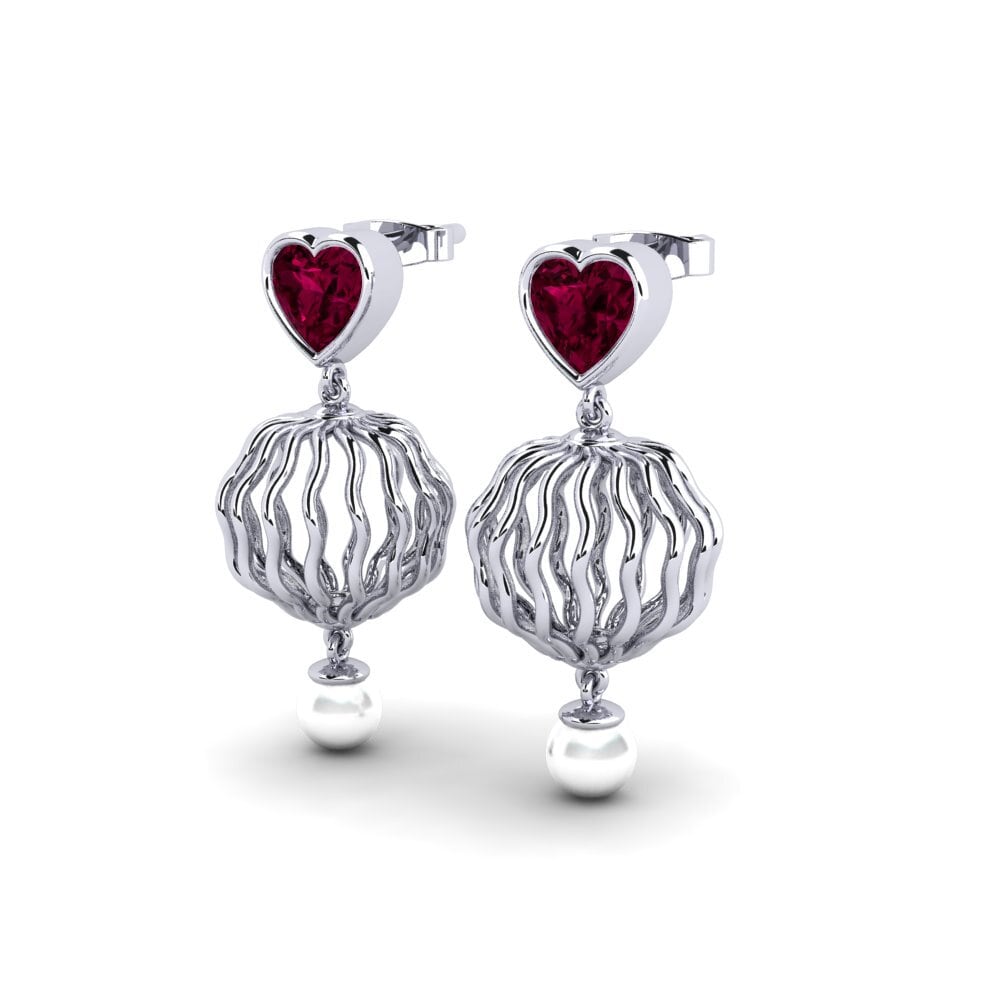 Corazón Granate Rhodolite Pendiente de mujer Manta