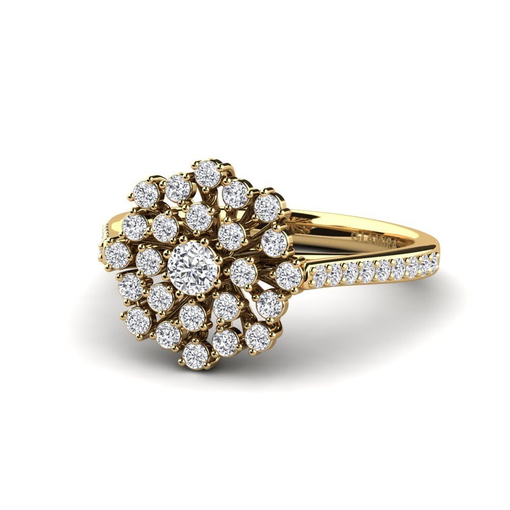 14k Oro Amarillo Anillo de compromiso Manthey