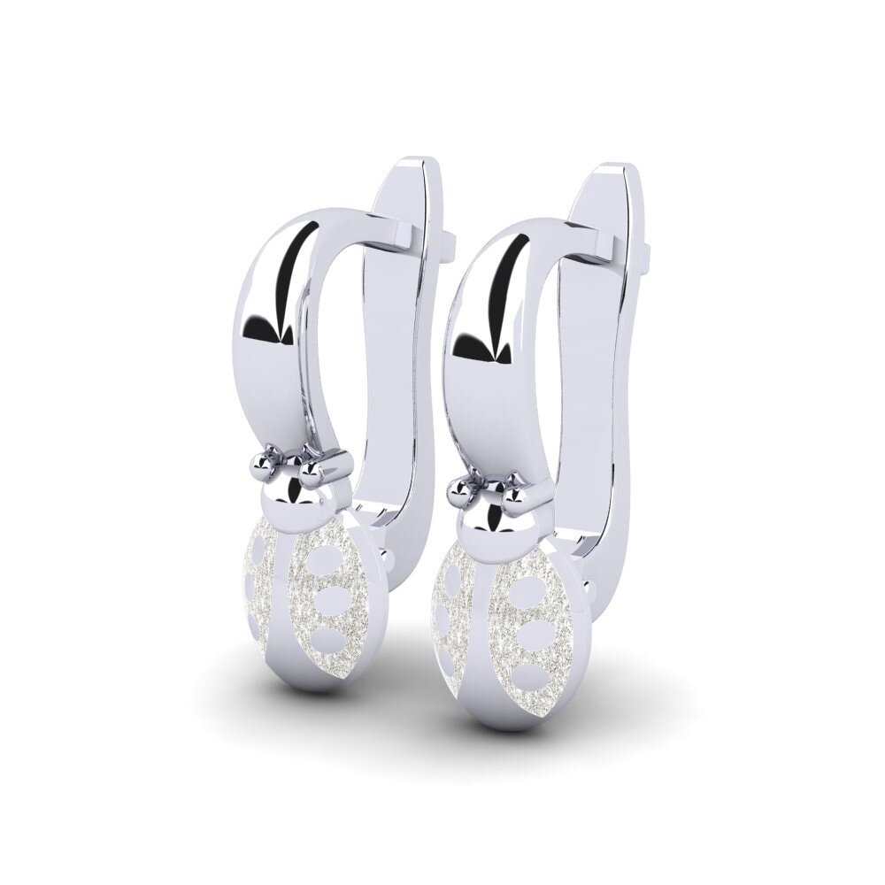 18k Oro Blanco Pendiente para Niño Manuahi