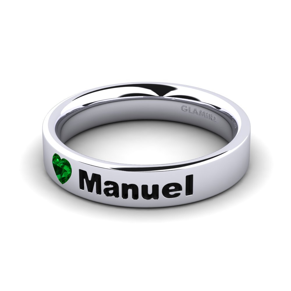 Heart Green Zirconia Ring Manuel