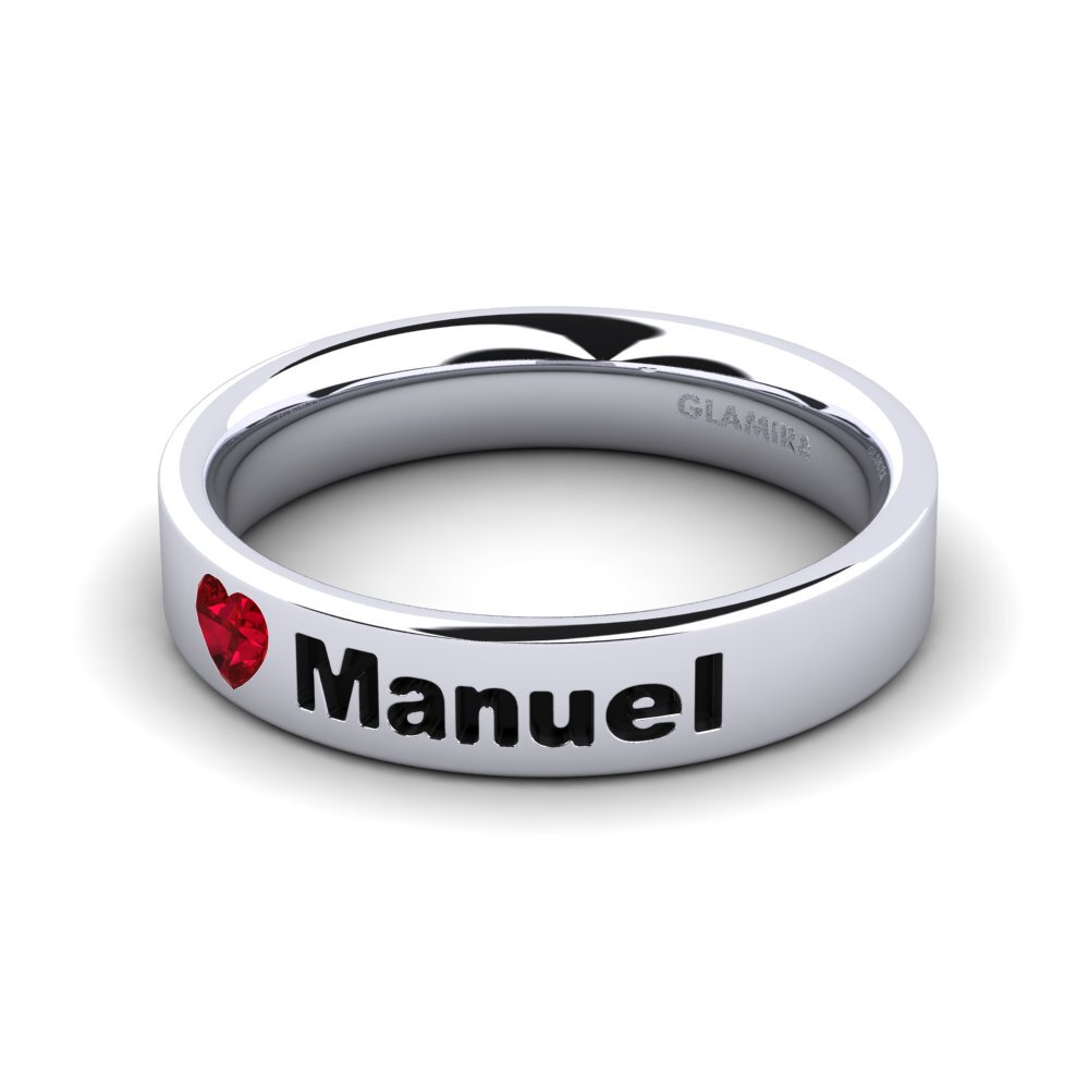 Palladium 950 Roter Zirkonia Ringe Manuel
