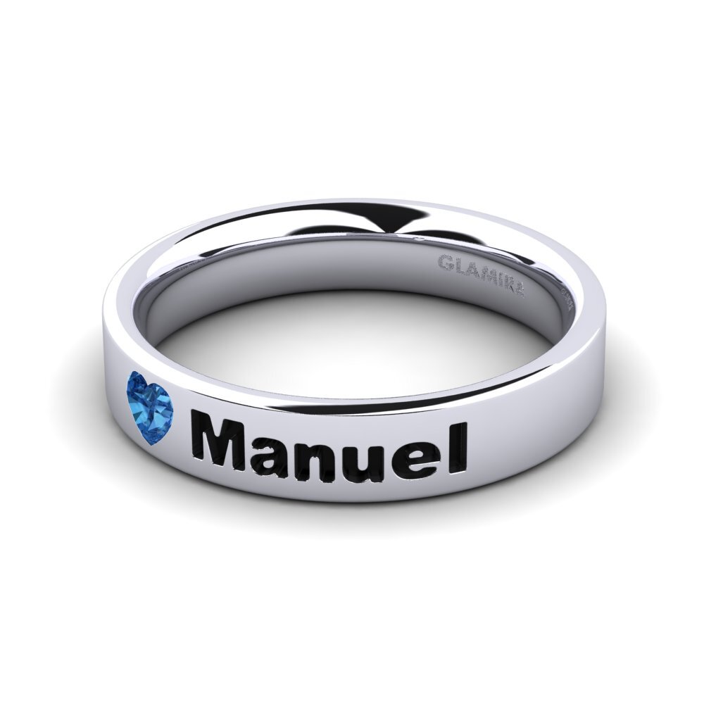 Palladium 950 Dunkelblauer Zirkonia Ringe Manuel