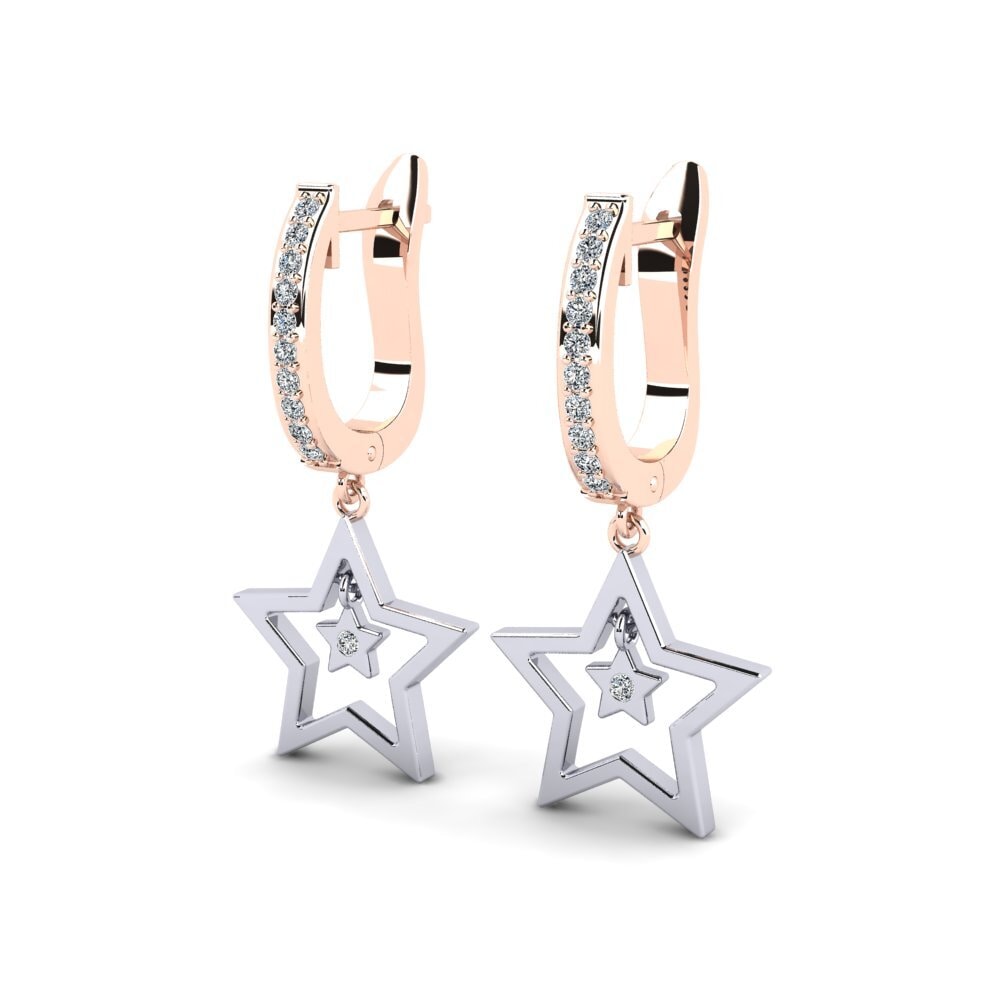 14ct Rose / White Gold Women's Earring Maone