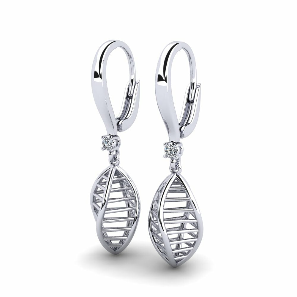 18k Oro Blanco Pendiente de mujer Maplean