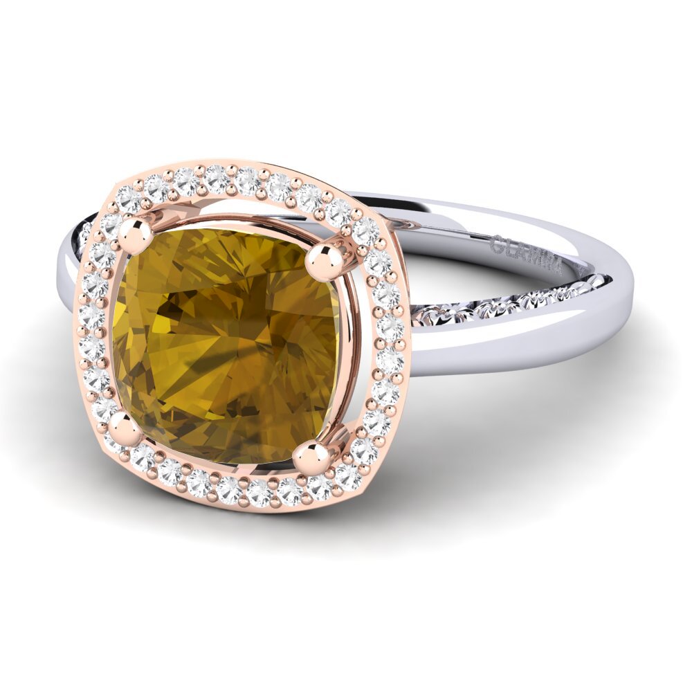 18k Oro Blanco & Rosa Anillo de compromiso Marciane