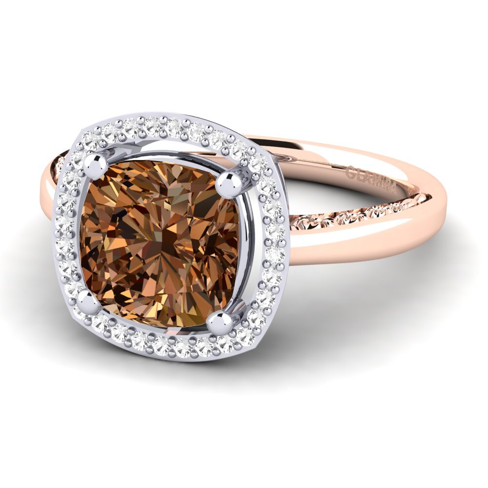 18ct Rose & White Gold Engagement Ring Marciane